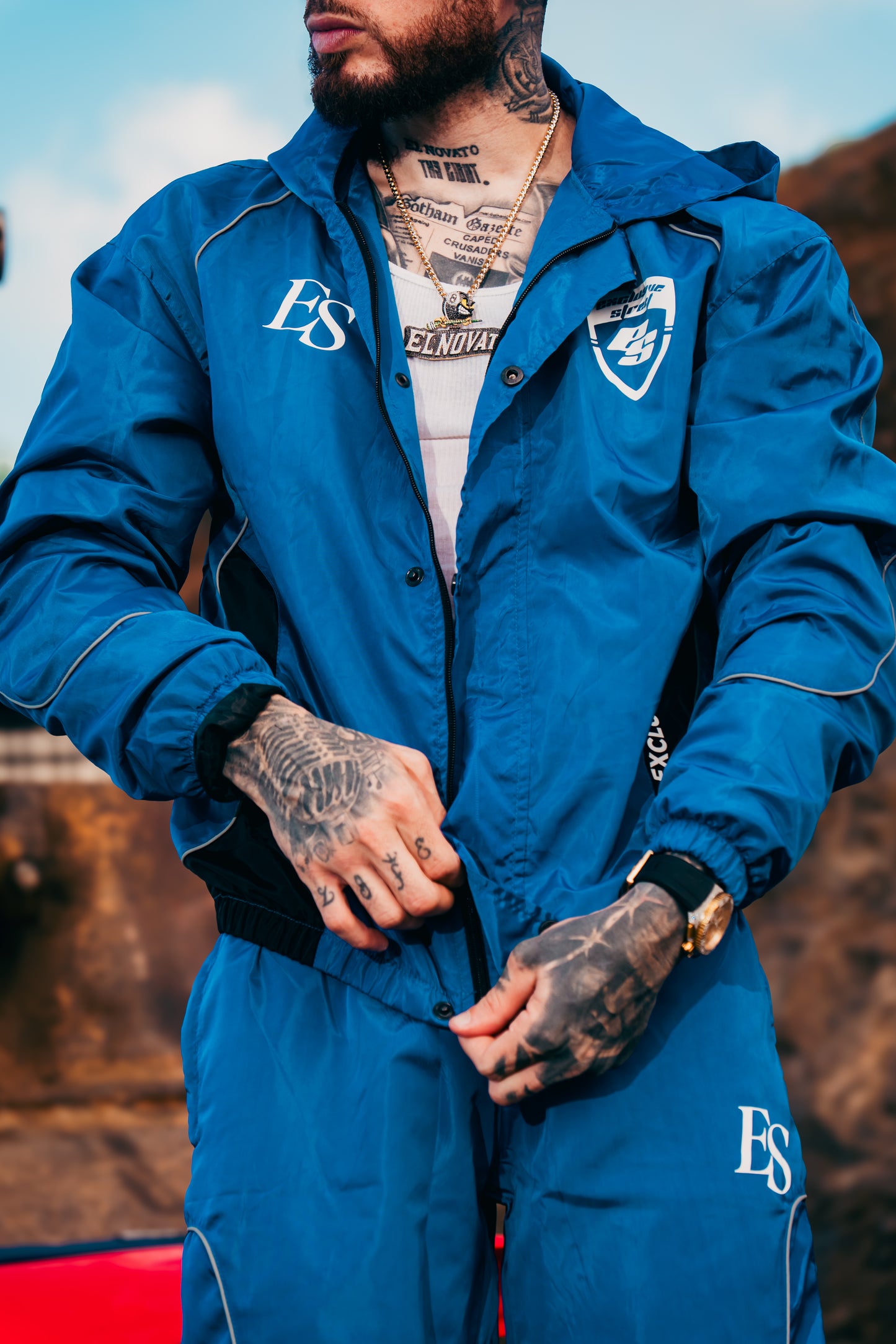 Exclusive Techwear Set Blue 'Reflective'