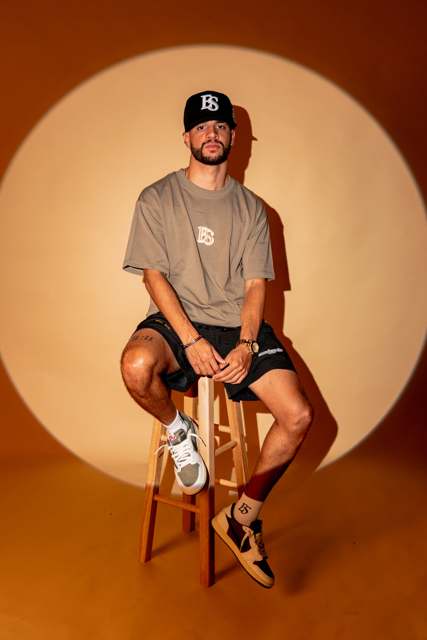 Exclusive T-Shirt 3D Logo Olive Green & Cream Logo