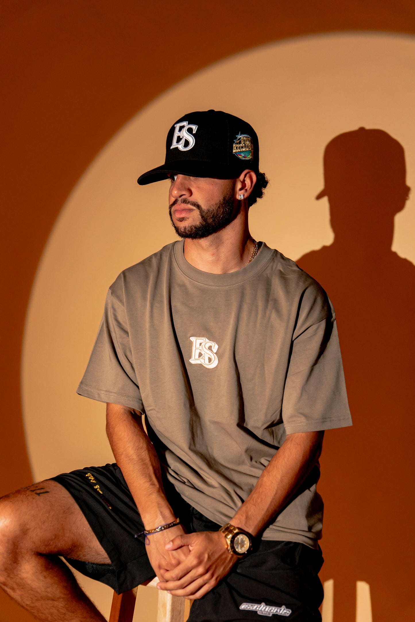 Exclusive T-Shirt 3D Logo Olive Green & Cream Logo